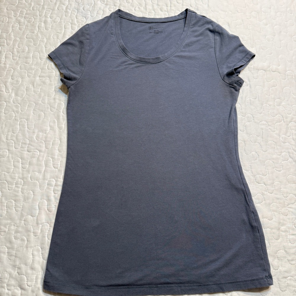 GIRL JUNIOR M 7-9 TEE Gray Scoop Neck Slim Fit Stretch BASIC ESSENTIAL CAPSULE